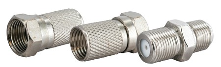 F-Stecker 3-er Set (Ø 7 mm) KVBS70 - 1 F-Verbinder + 2 F-Stecker
