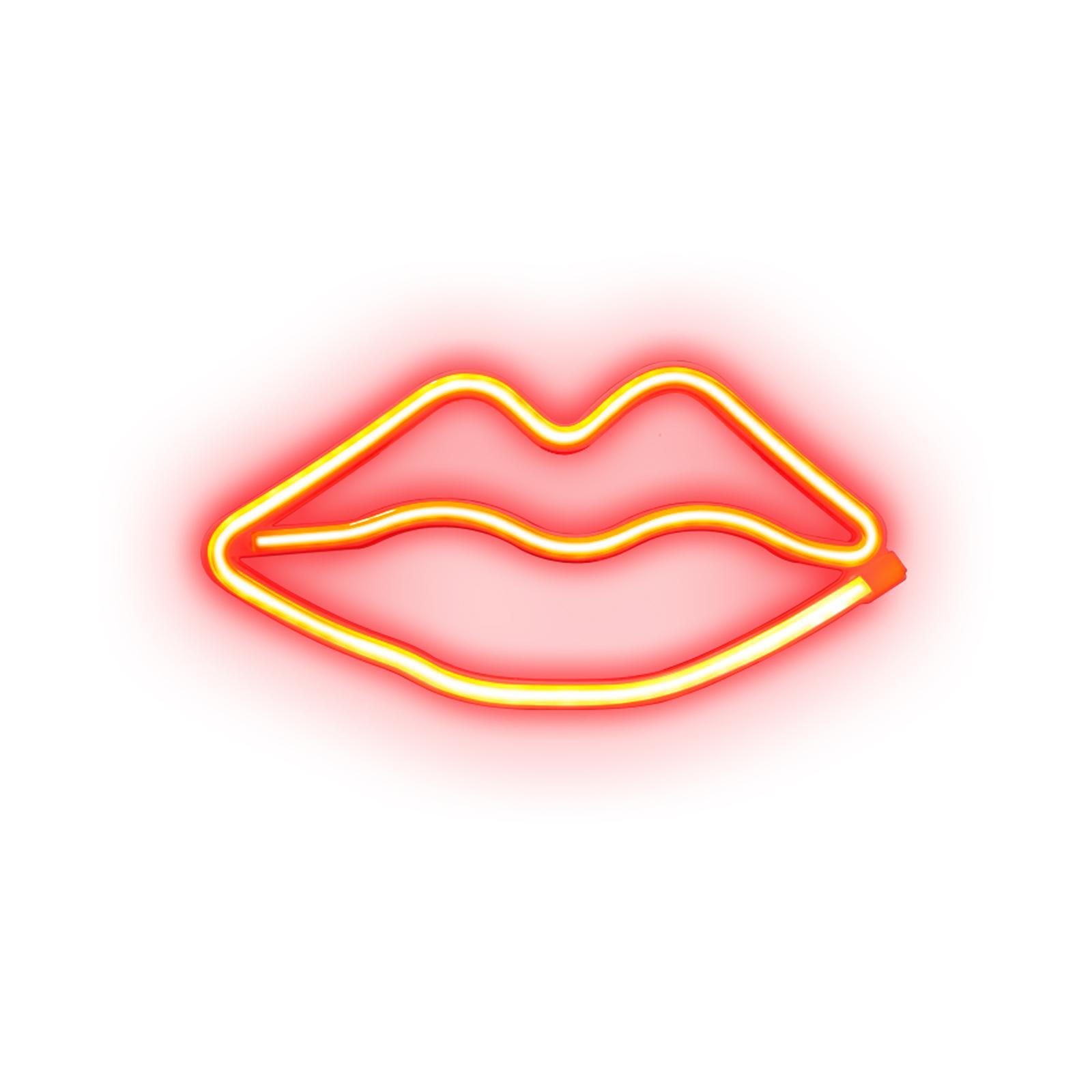 LED-Leuchtschild "Red Lips Glow" mit Neon-Effekt für den Innenbereich