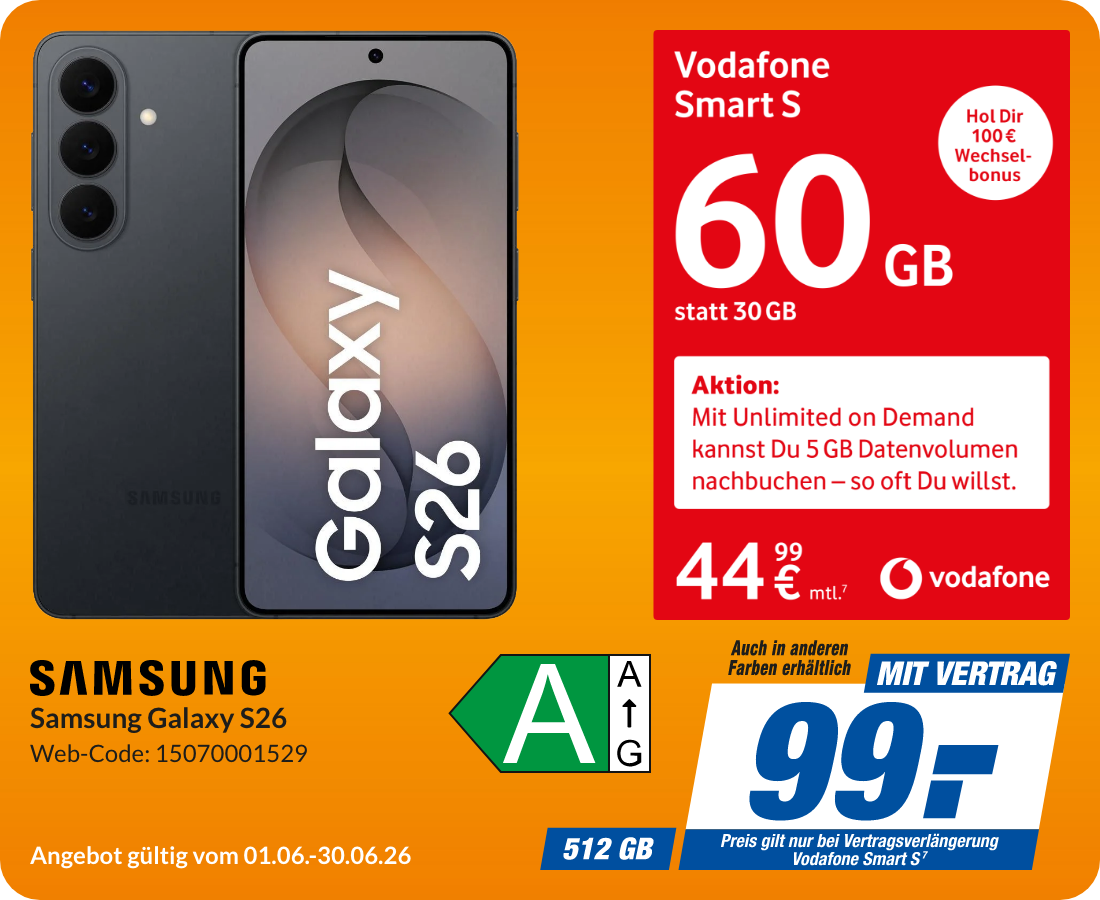 Galaxy S26 mit Smart S für 99€!