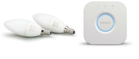 Starter-Set White & Color Ambiance E14 2x + Bridge
