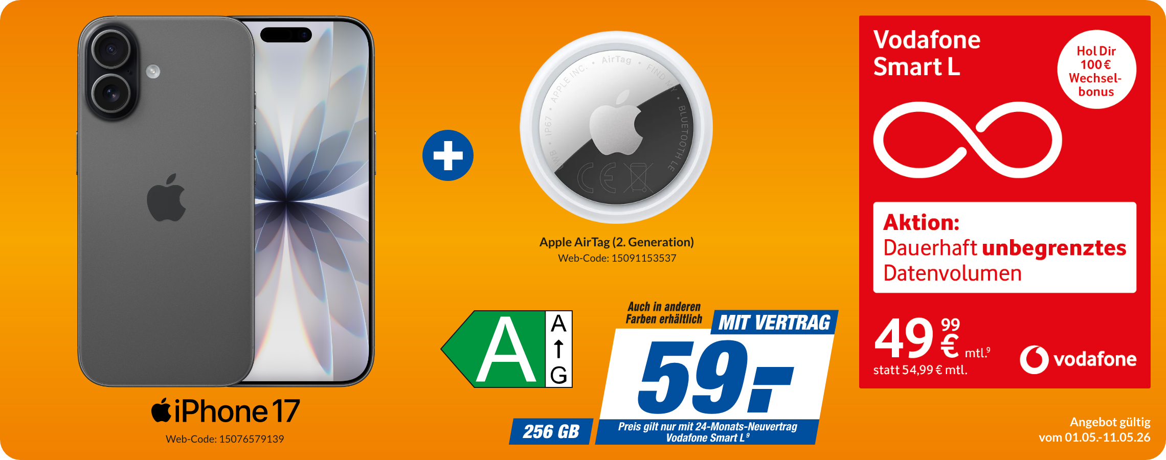 Apple iPhone 17 mit Smart L für 59€!