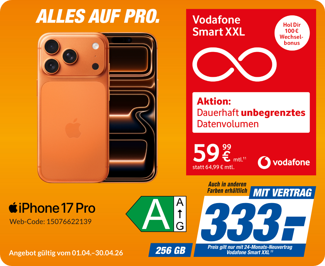 Apple iPhone 17 Pro mit Smart XXL für 333€!
