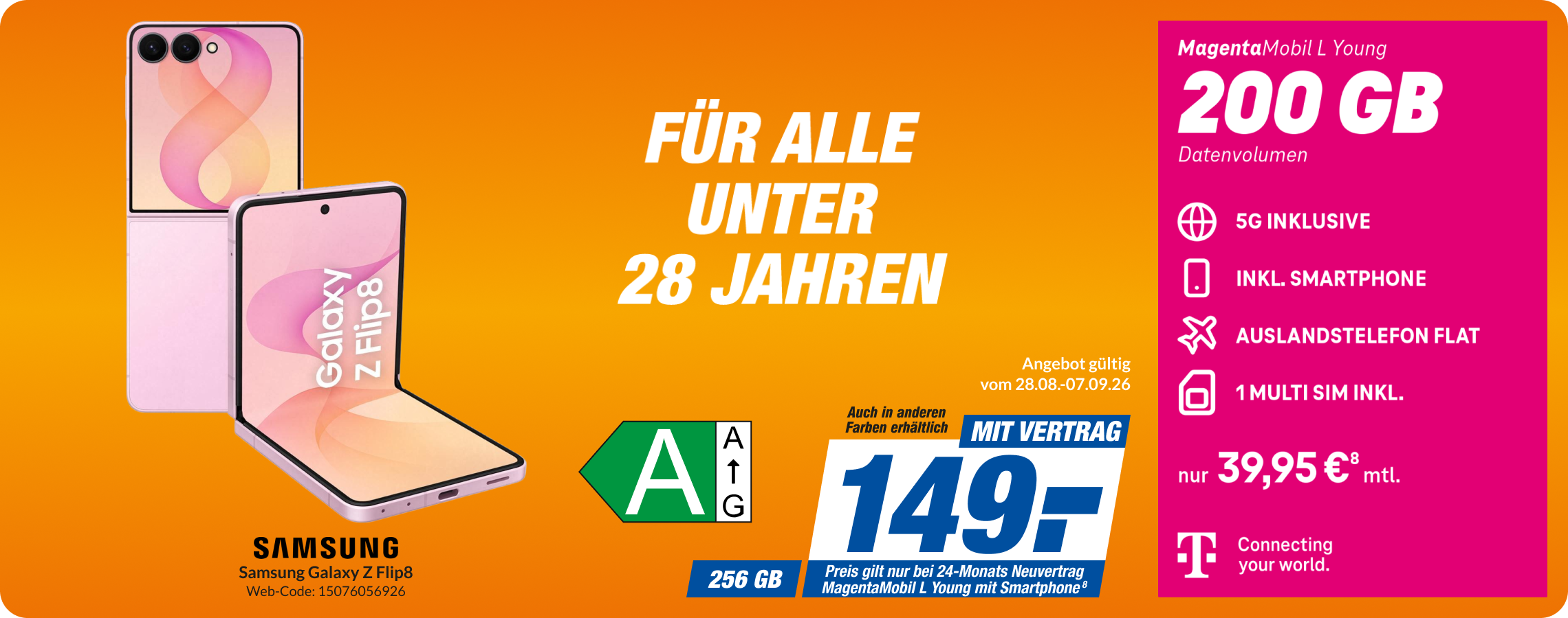 Samsung Flip8 mit Magenta Mobil L Young für 149€!
