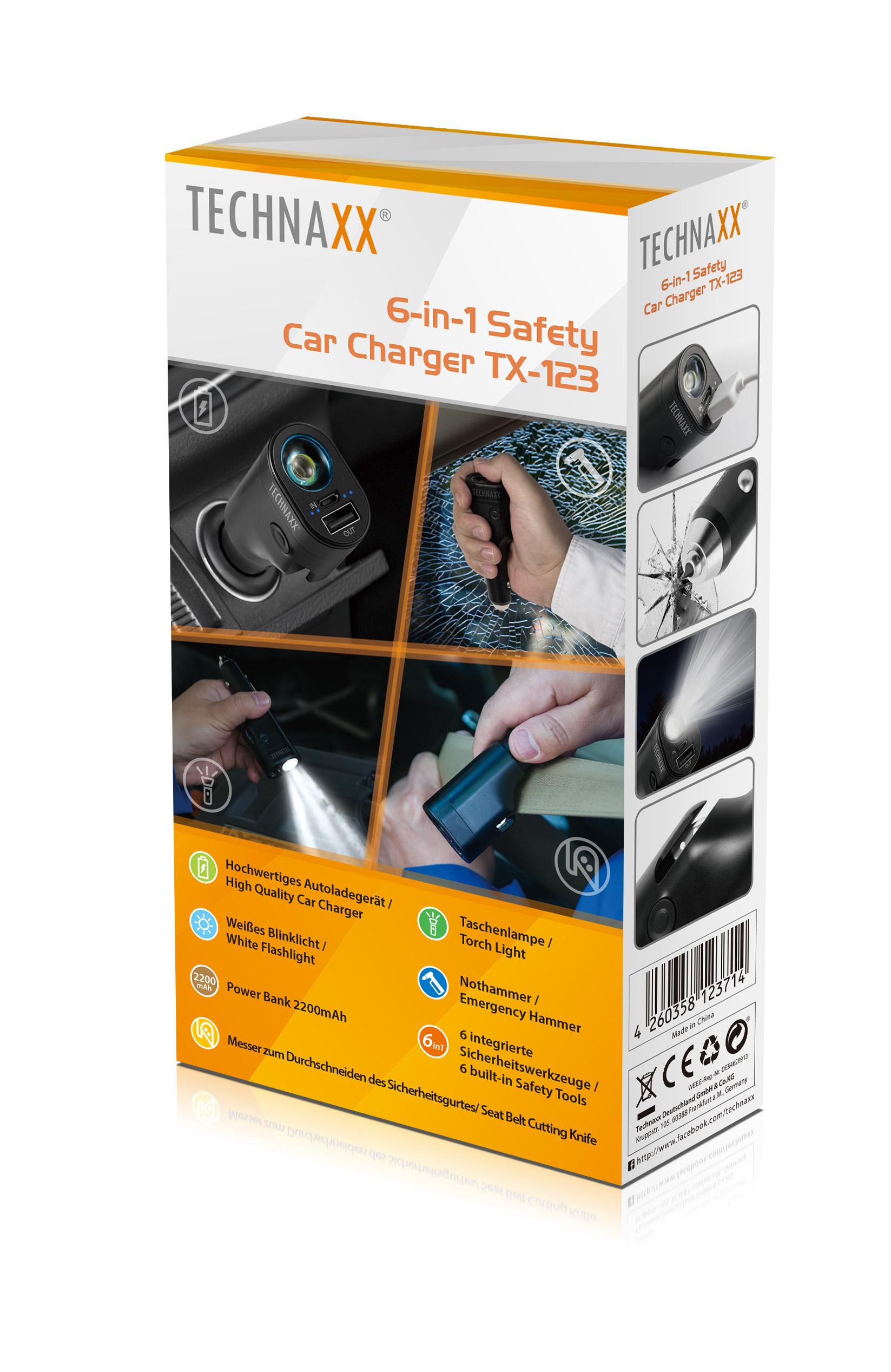 6-in-1 Safety Car Charger TX-123