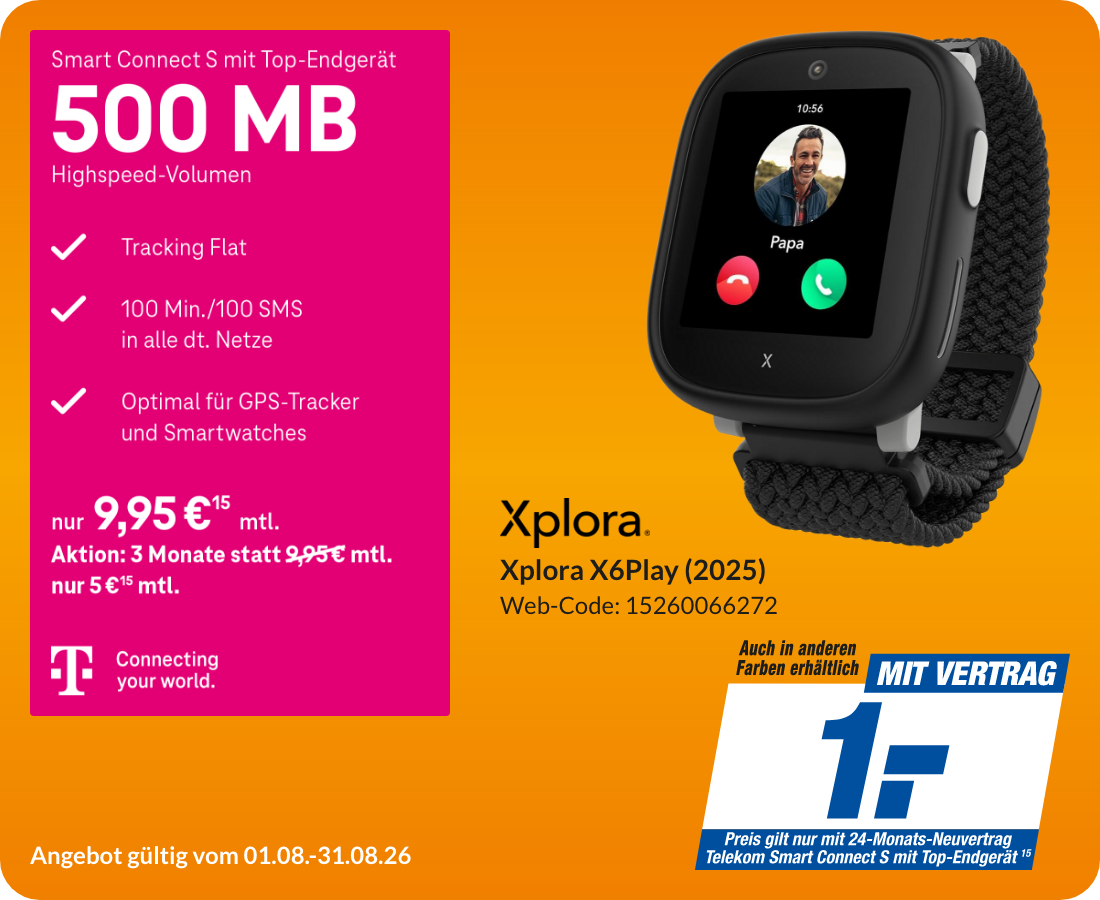 Xplora X6 Play mit Smart Connect S für 1€!