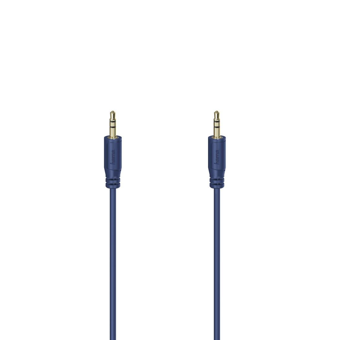Audio-Kabel "Flexi-Slim", 3,5-mm-Klinken-Stecker, vergold., Blau, 0,75 m (00200726)