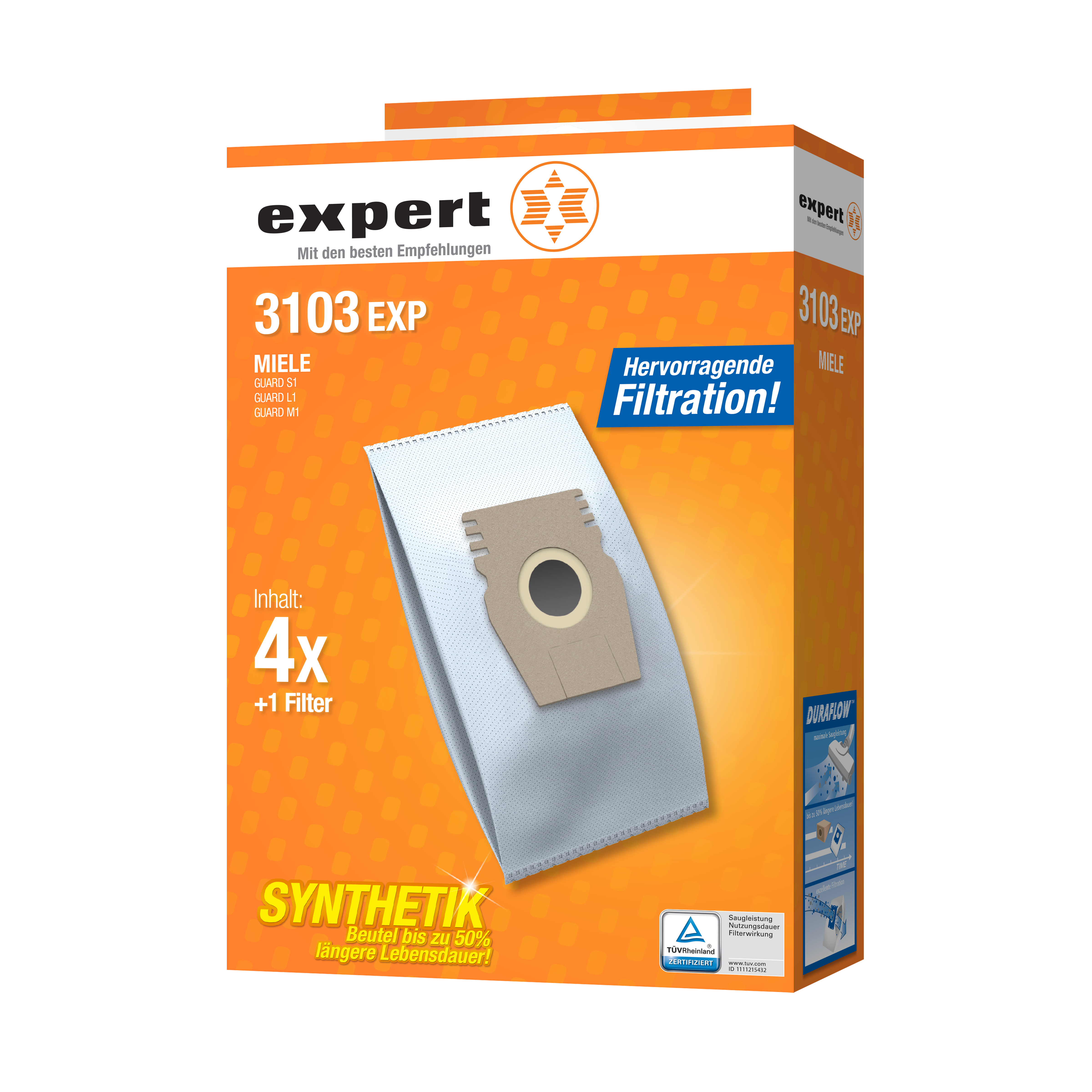 3103EXP (4 Beutel, 1 Motorfilter) Staubsaugerbeutel