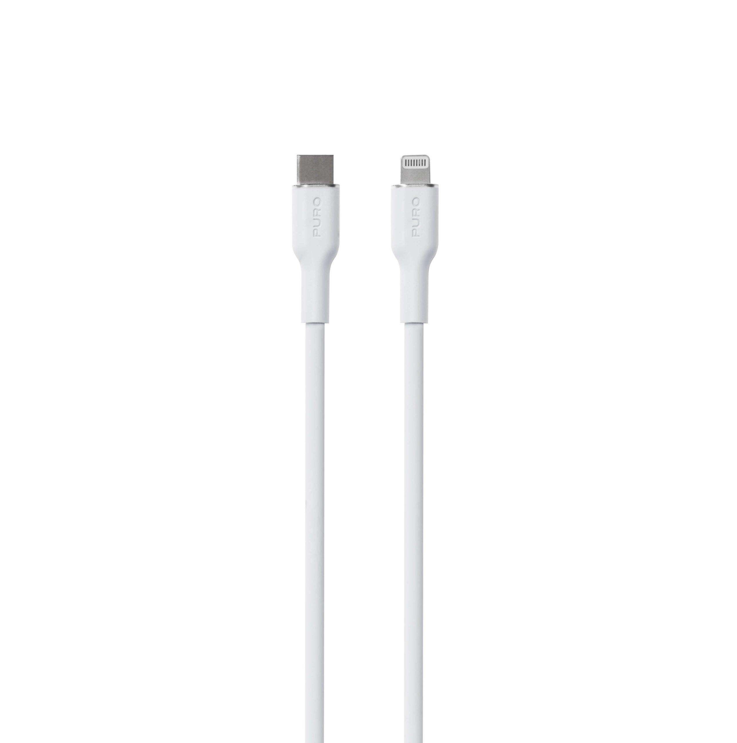 Power And Data Sync SOFT Cable From USB-C To Lightning 1,5m, Weiß