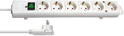 Comfort-Line Plus Steckdosenleiste mit Flachstecker 6-fach weiss 2m H05VV-F 3G1,5