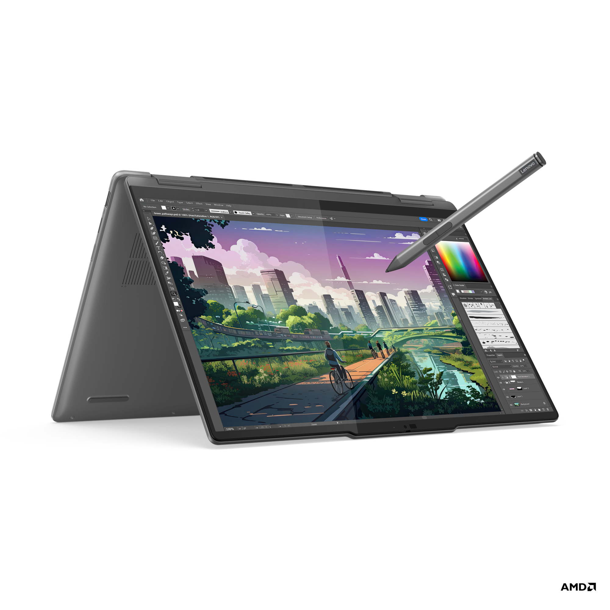 Yoga 7 2-in-1 14AHP9, Grau, 14 Zoll, Touch, WUXGA, OLED, AMD Ryzen 5 8640HS, 16 GB, 1 TB M.2 SSD