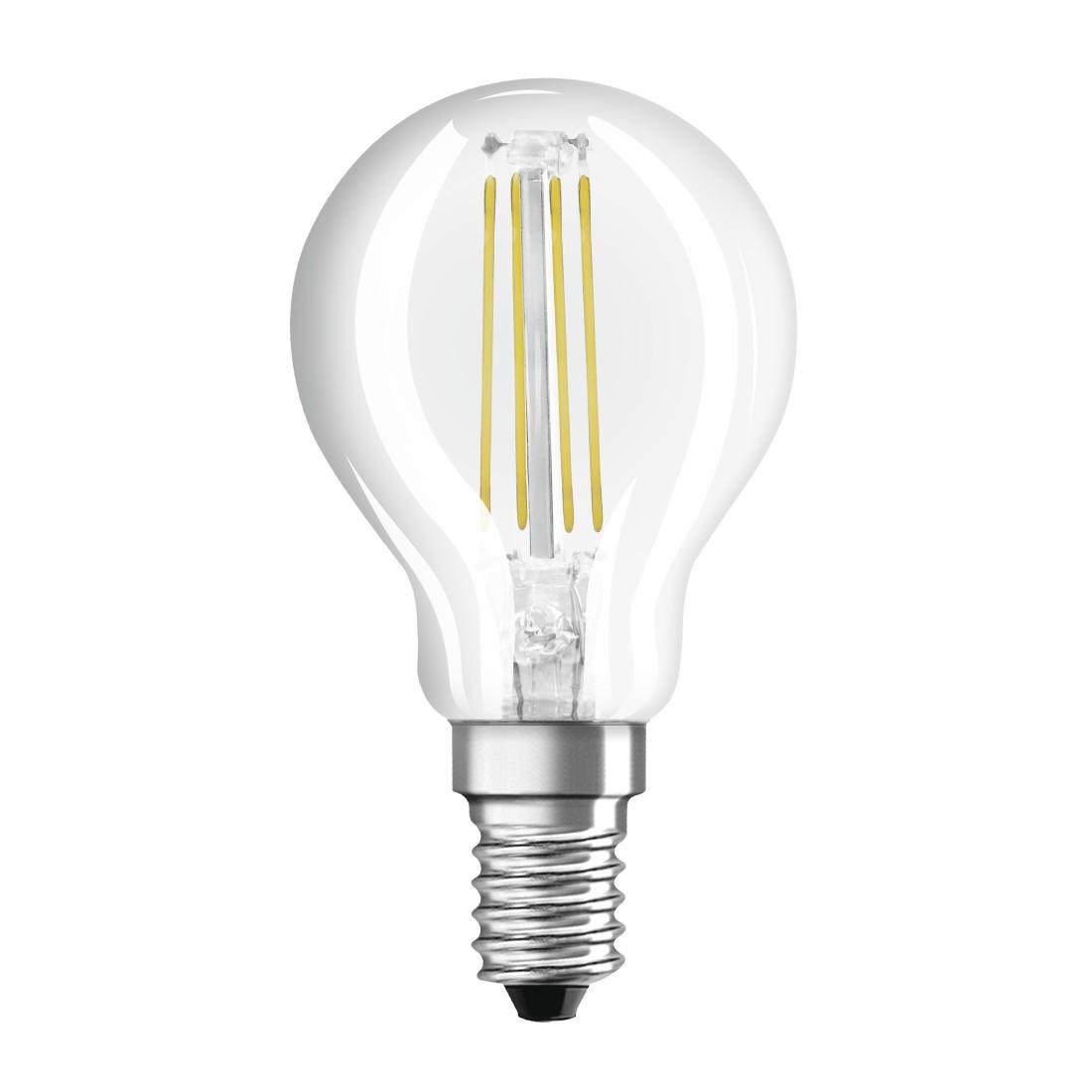 LED-Filament, E14, 470lm ersetzt 40W, Tropfenlampe, Warmweiß, 2 Stück (00112615)