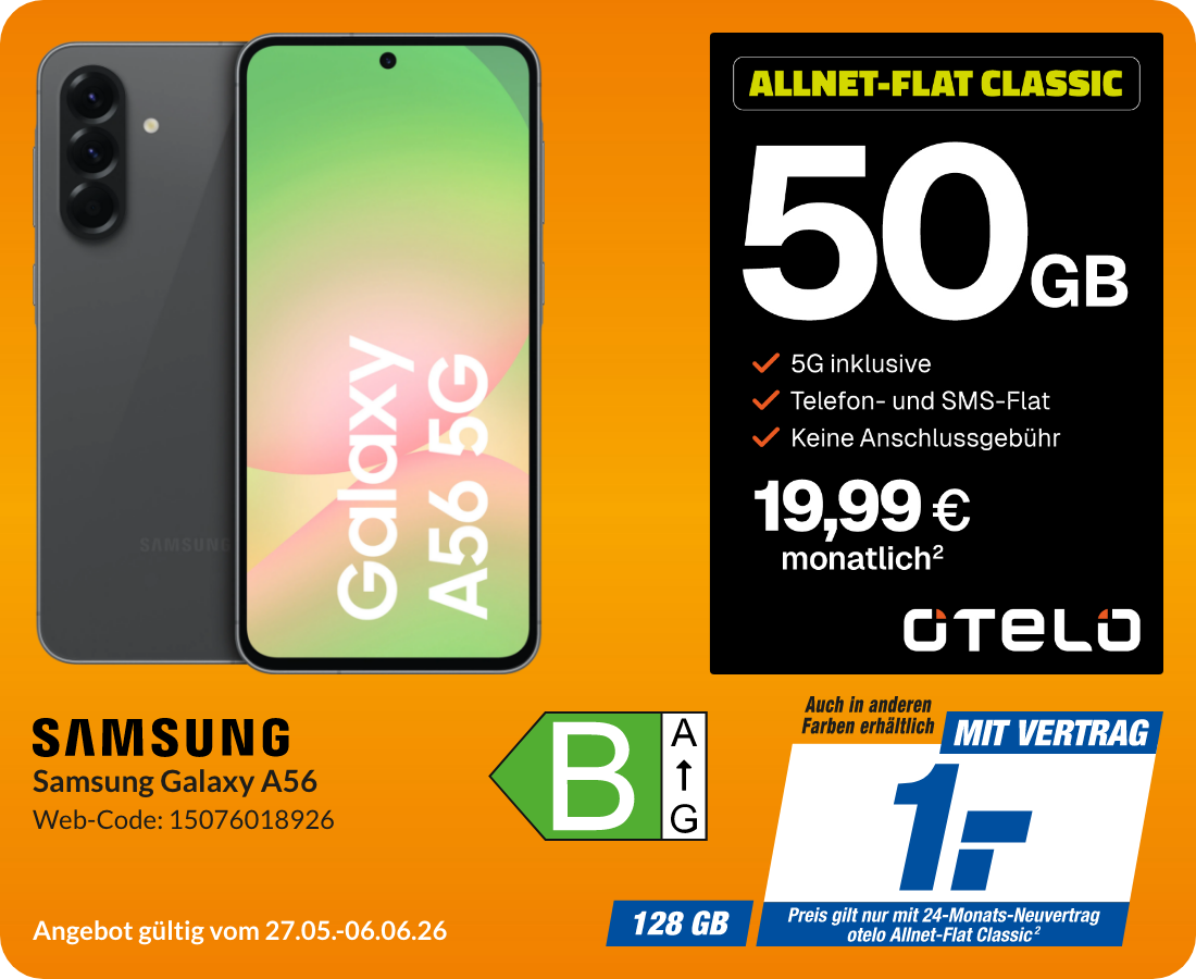 Galaxy A56 mit Allnet Flat Classic für 1€!