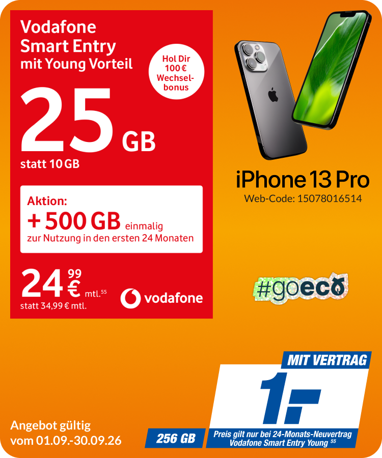 iPhone 13 Pro mit Smart Entry für 1€!
