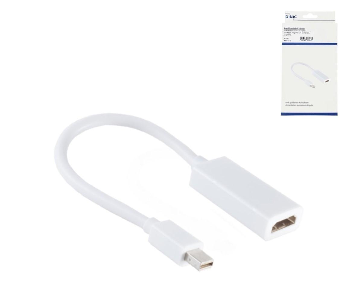 Adapter Mini DisplayPort Stecker auf HDMI-A Buchse, weiß, 0,15m