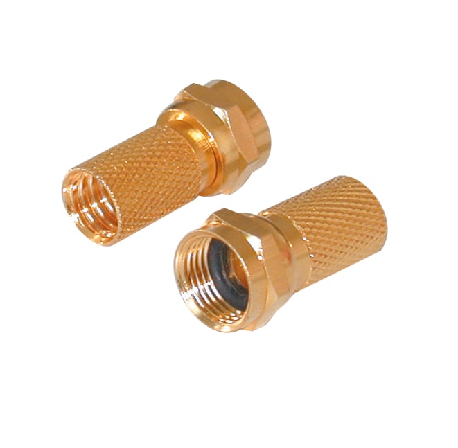 Vergoldeter F Stecker mit Dichtung, 7,0 mm (44004)