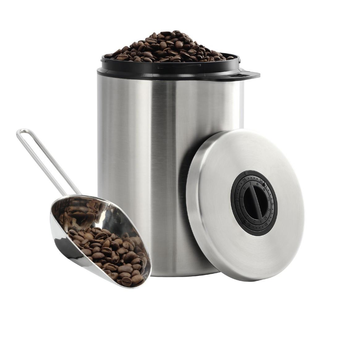 Edelstahldose für 1 kg Kaffeebohnen, mit Schaufel (00111250)