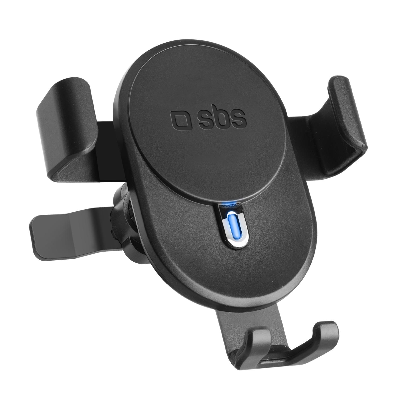 Handy-Autohalterung, 15 W, Wireless mit Gravity-Verschluss und Schnellladung, Schwarz