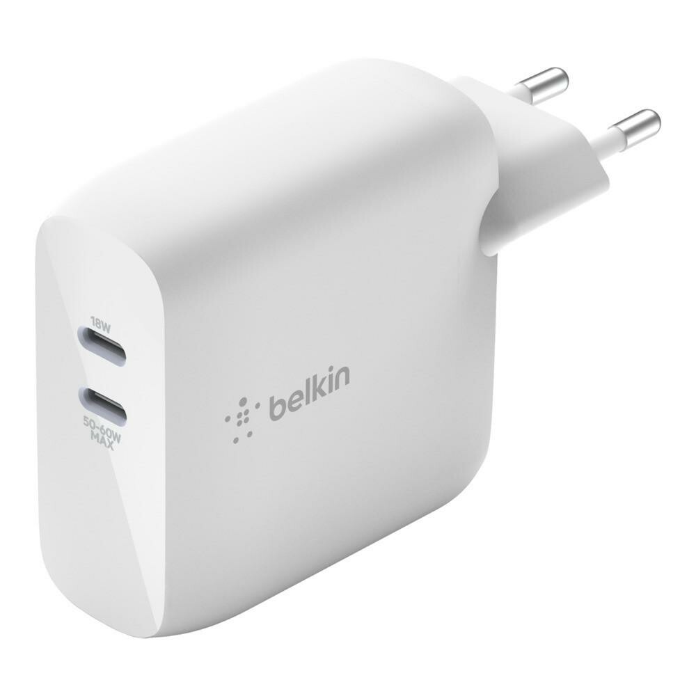 BOOST CHARGE™ USB-C-PD-GaN-Netzladegerät mit zwei Anschlüssen (63 W), weiß