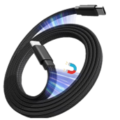 240W USB FLAT MAGNETIC Lade- & Datenkabel 1,5m, USB-C, schwarz