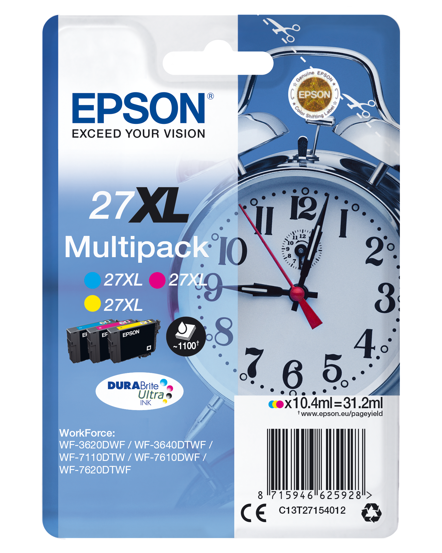 T2715 XL Wecker MultiPack C/M/Y Druckerpatrone