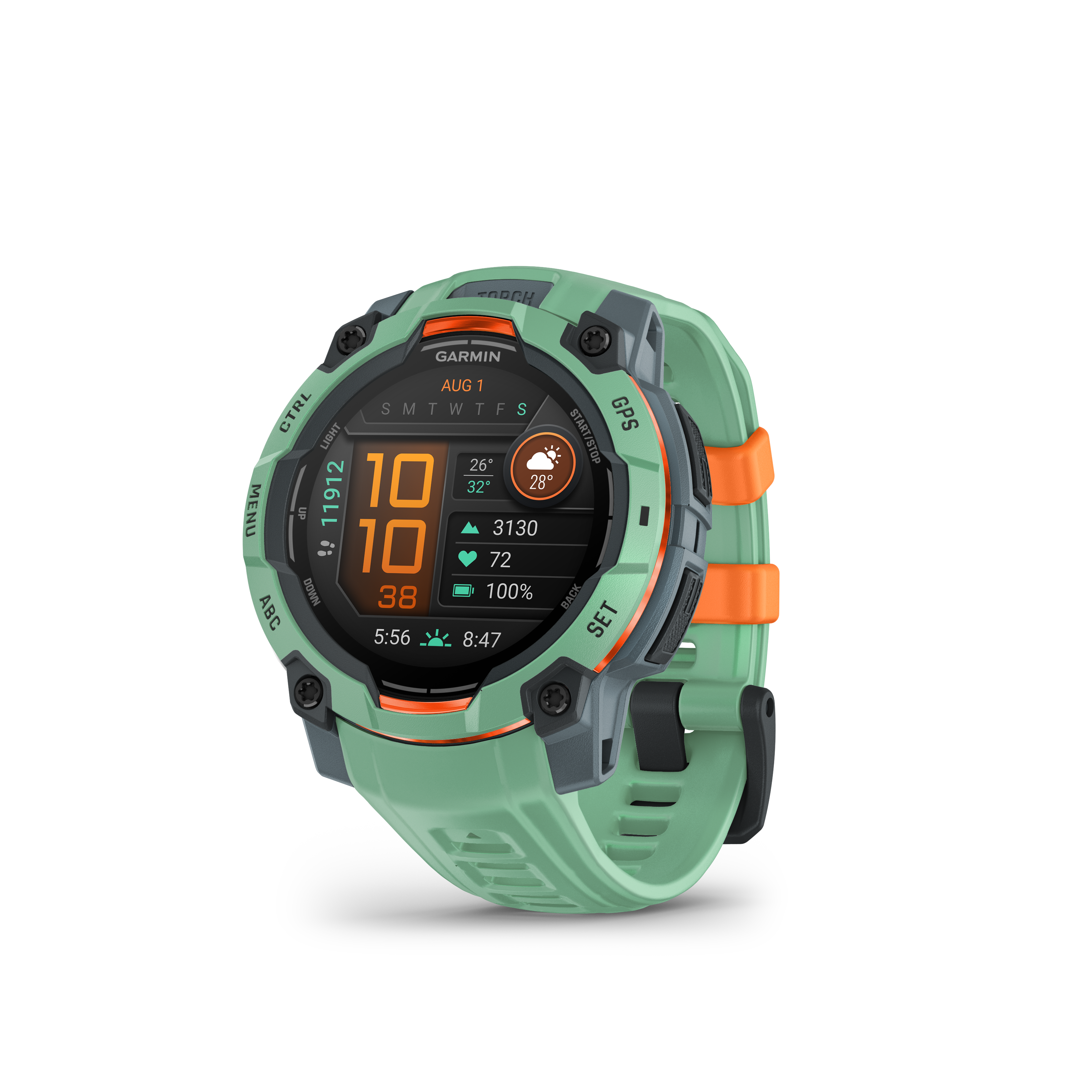 Instinct 3 - 45 mm, AMOLED Twilight / Neo Tropic mit Silikon-Wechselarmband 22 mm Neo Tropic Smartwatch