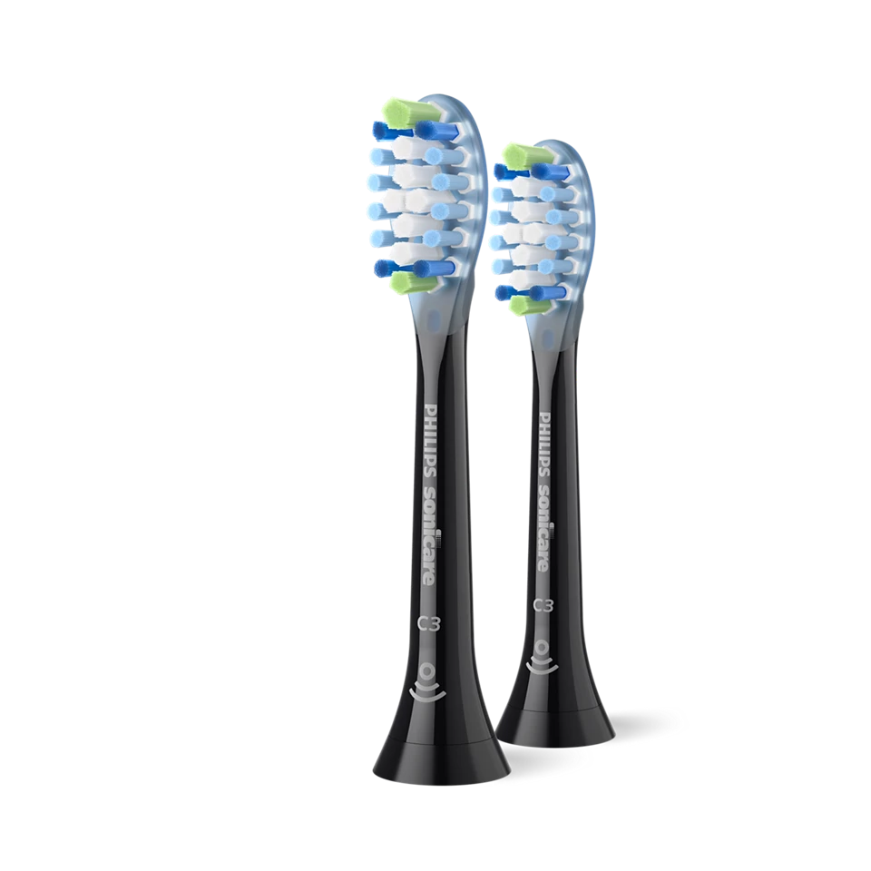 HX9042/88 Sonicare Premium Plaque Defence, 2er, Schwarz Aufsteckbürsten
