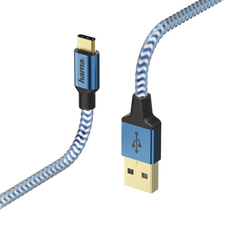 Lade-/Datenkabel "Reflective", USB Type-C - USB-A, 1,5 m, Blau (00178295)