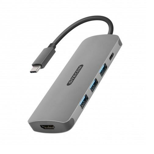 Adapter USB-C 3.1-Stecker auf HDMI™-Buchse, 3xUSB 3.0, USB-C Power Delivery (00190972)