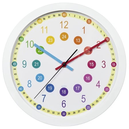 Kinder-Wanduhr "Easy Learning", Durchmesser 30 cm, geräuscharm (00186395)