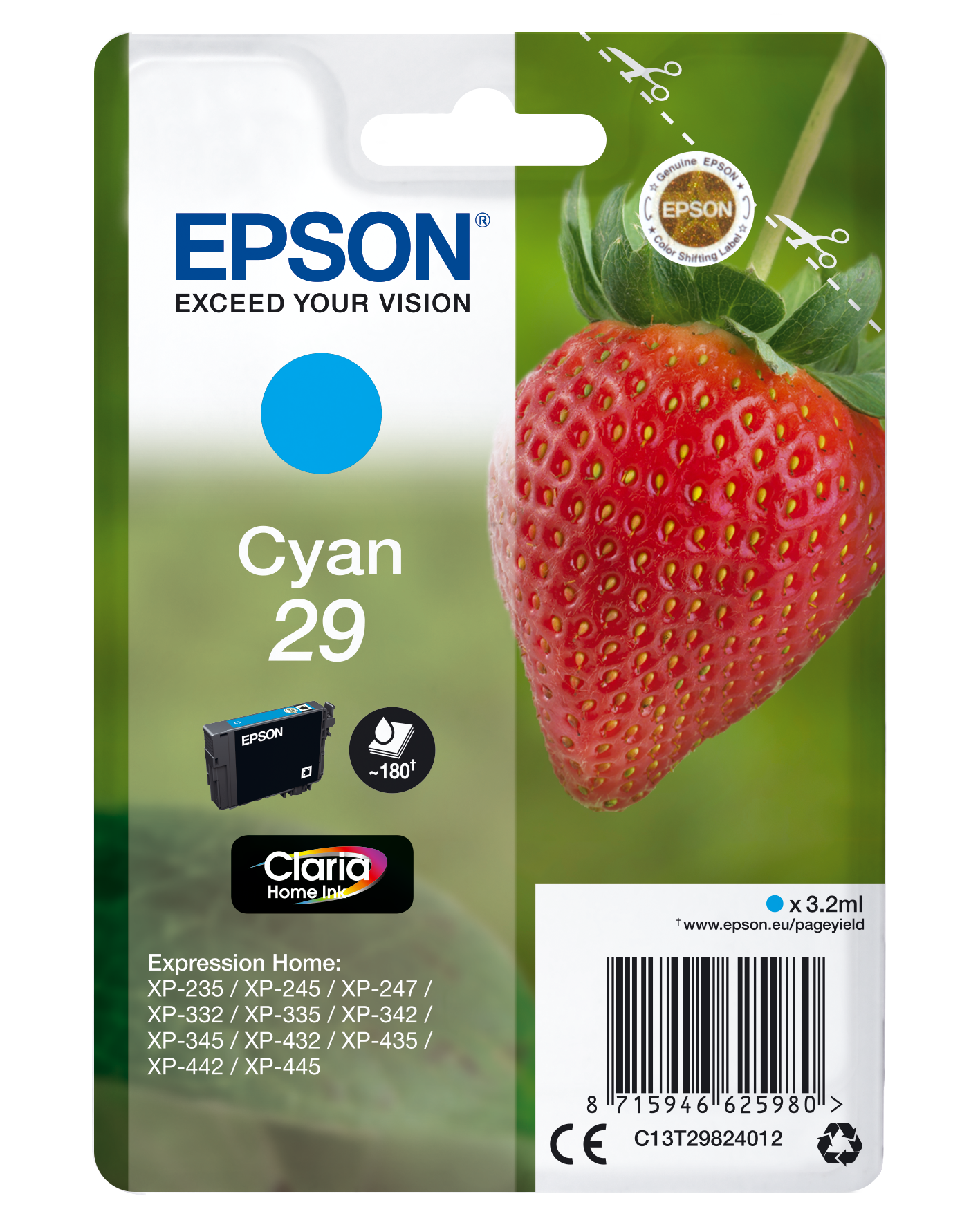 C13T29844012 Erdbeere cyan Druckerpatrone