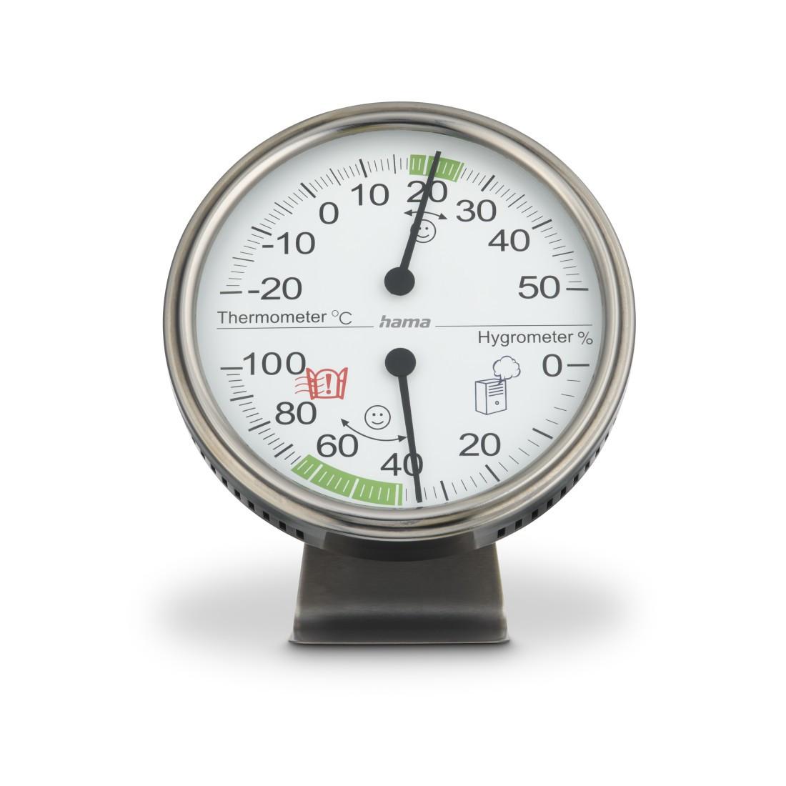 Thermometer und Hygrometer "Tahiti", Ø 11 cm, Silber (00222207)