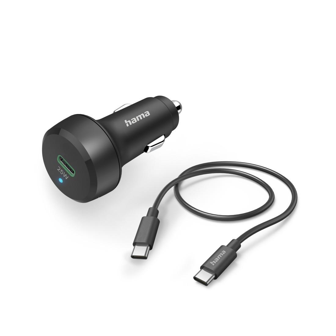 Auto-Schnellladegerät mit Ladekabel USB-C, PD, 25 W, 1 m, Schwarz (00201614)