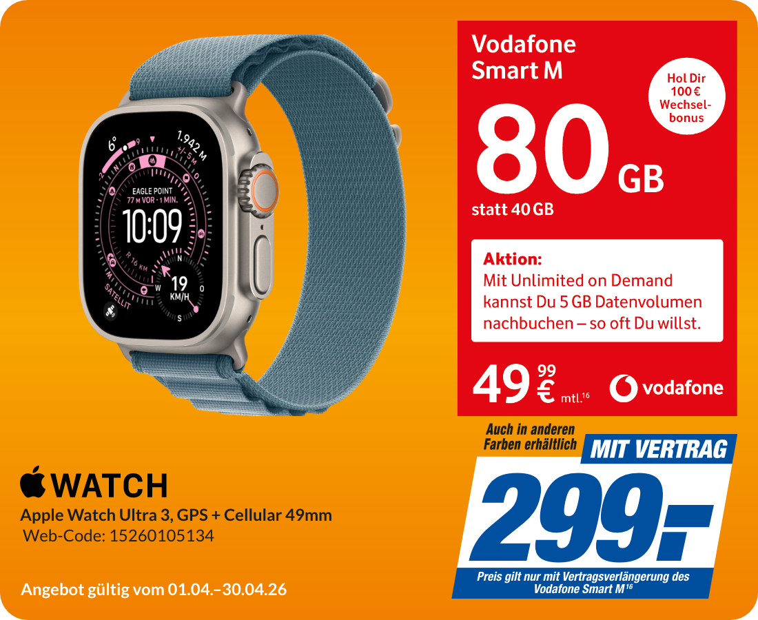 Apple Watch Ultra 3 mit Smart M für 299€!