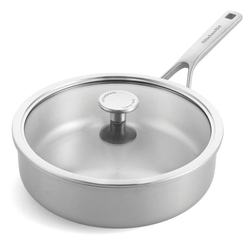 Schmorpfanne mit Glasdeckel 3,1 l, 24 cm, Edelstahl