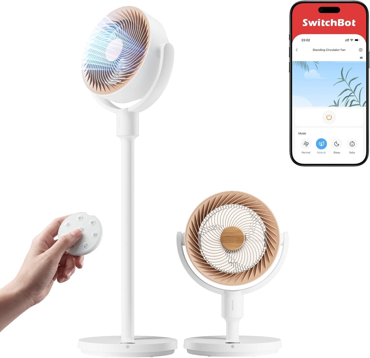 SwitchBot Standventilator mit Luftzirkulation mit RGB-Beleuchtung