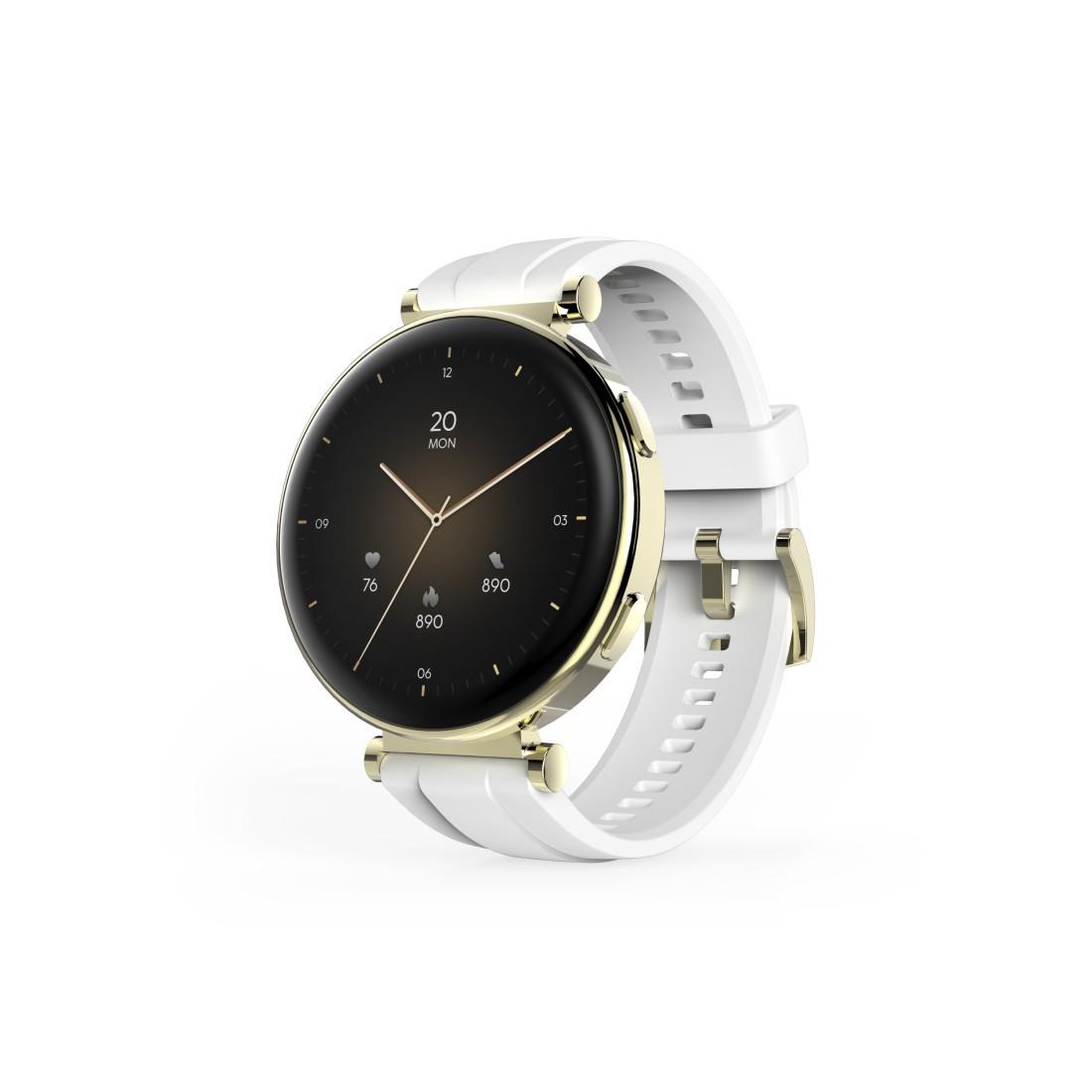 "Smartwatch ""7000"", AMOLED 1.32"", Telefonfunktion, wasserdicht, rund, Gold (00178622)"