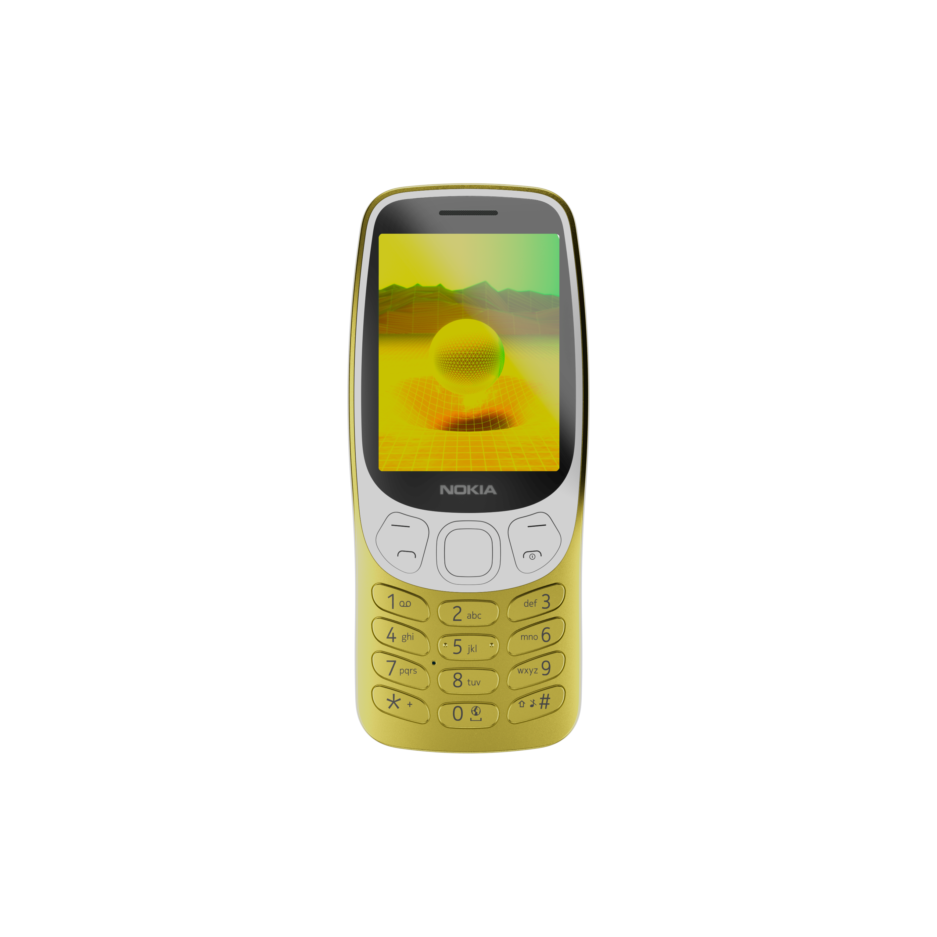 3210 4G Y2K Gold Handy