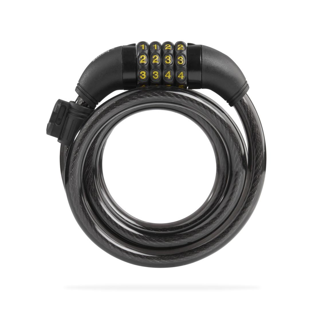 Fahrrad-Zahlenspiralschloss, 120 cm, Schwarz (00178135)