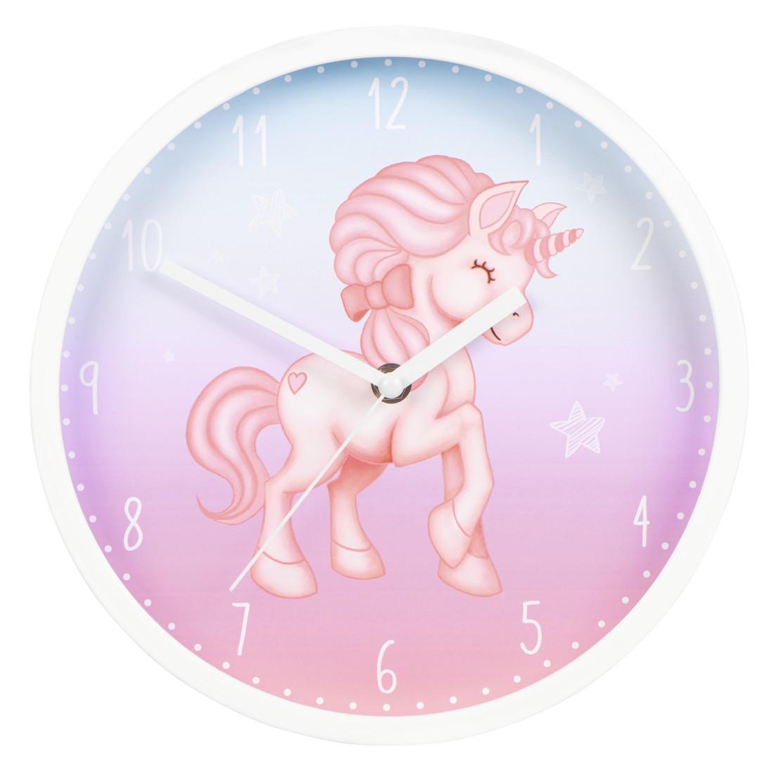 Kinder-Wanduhr "Magical Unicorn", Ø 25 cm, geräuscharm (00186426)