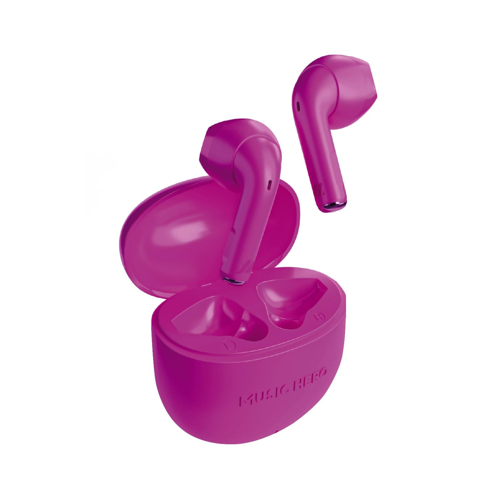 Nusoul True Wireless Ohrhörer mit Ladecase, integriertem Mikrofon und ergonomischem Design Violett In-Ear Kopfhörer