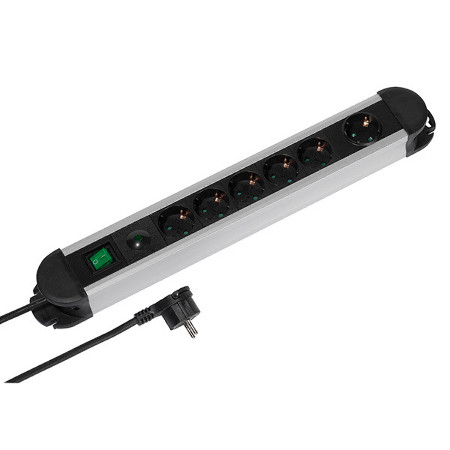 ALU Steckdosenleise 6-Fach Professional 2,0m