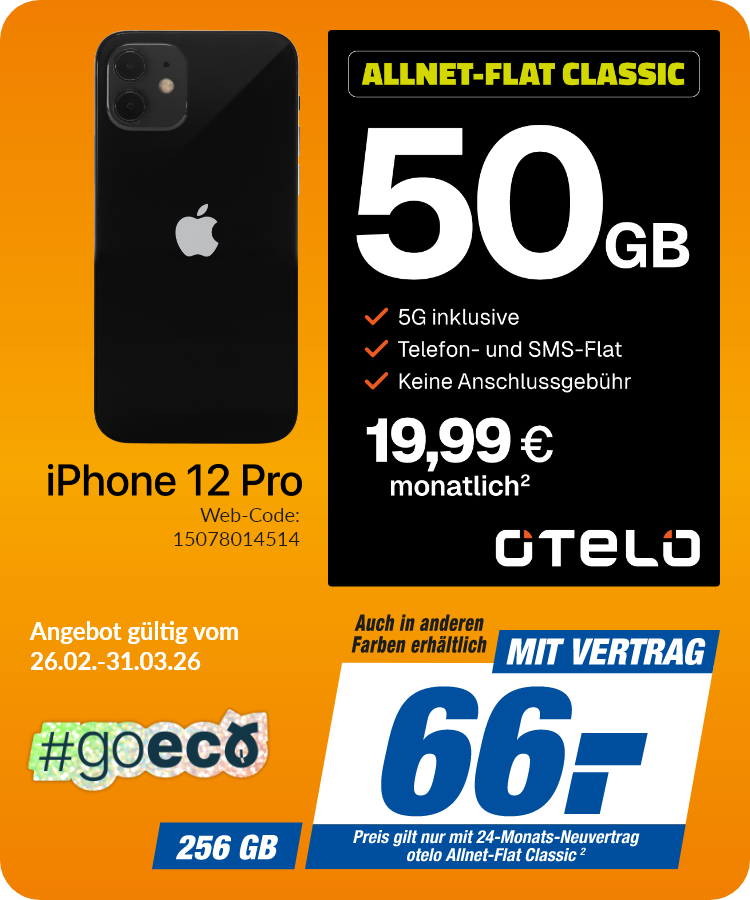 iPhone 12 Pro mit Allnet Flat Classic für 66€!