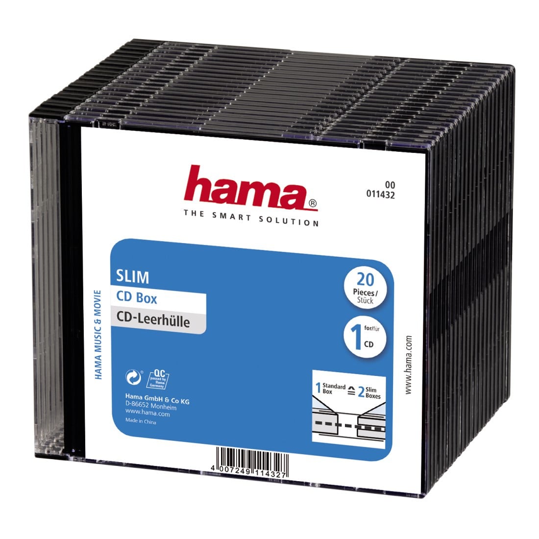 CD-Slim-Box, 20er-Pack, Schwarz, Vorratspack (00011432)