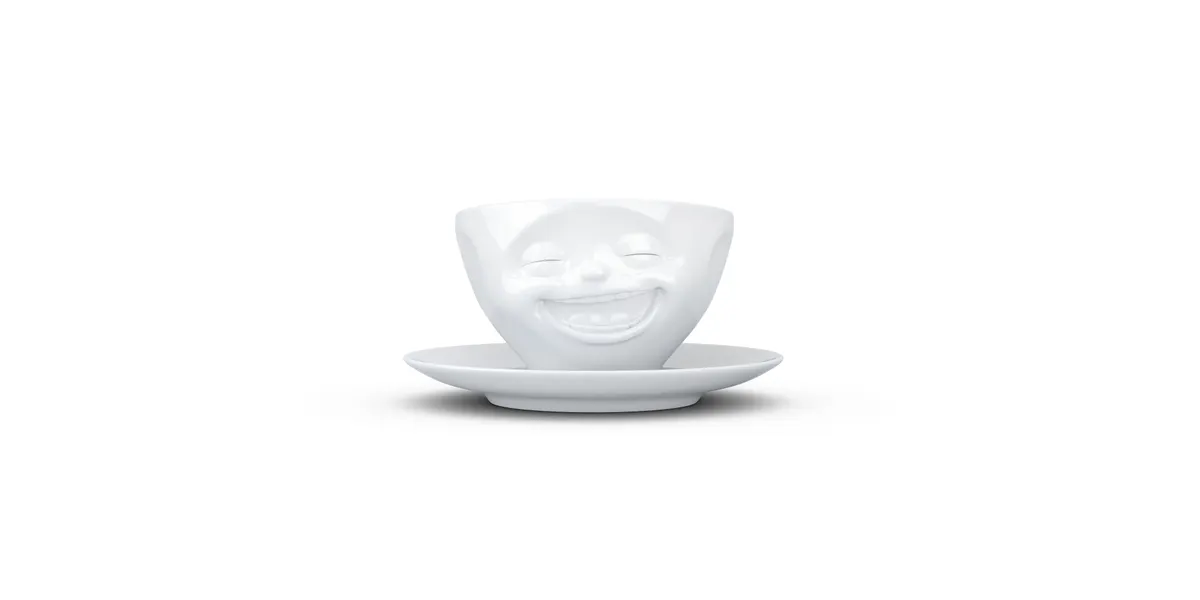 Kaffeetasse 200ml - Lachend weiß Tasse