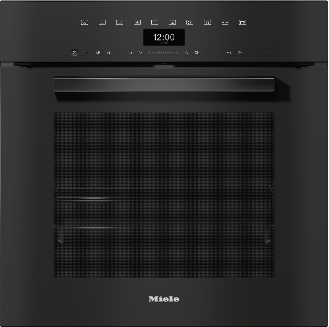 H 7460 BP Obsidianschwarz Einbau-Dampfbackofen