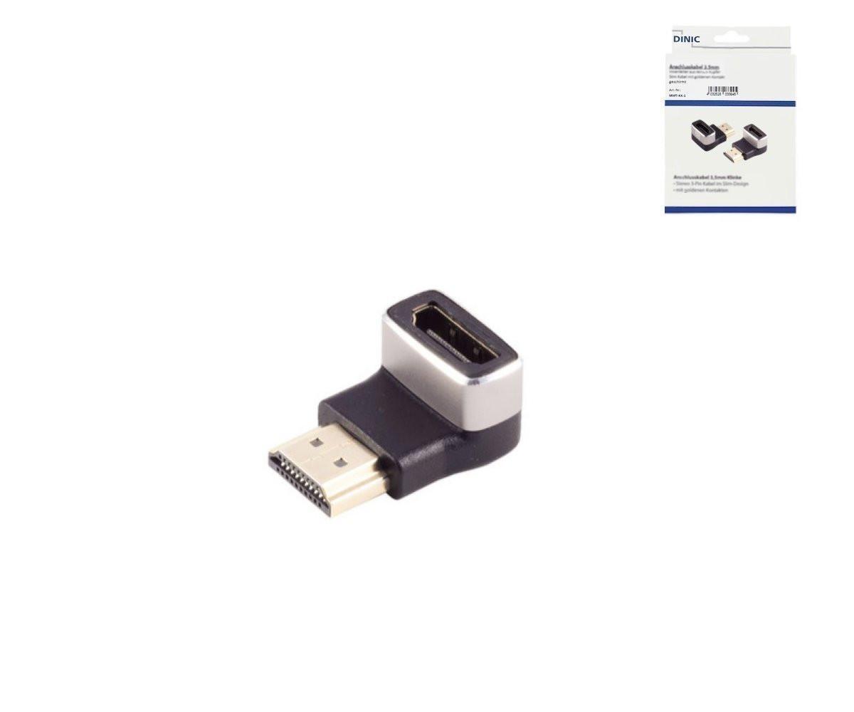 HDMI-A Adapter, 90° Winkel unten, 8K, Metall HDMI-A Buchse auf Stecker, 8K 60Hz / 4K 120Hz