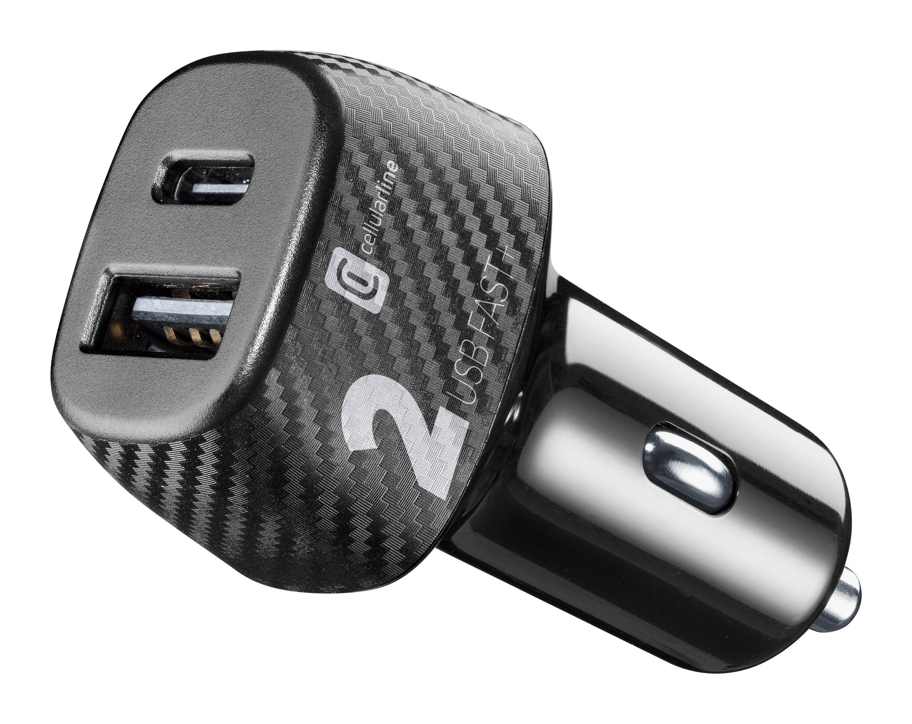 USB Car Charger Multipower 2 Fast+ 32W Black (60780) Autoladegerät