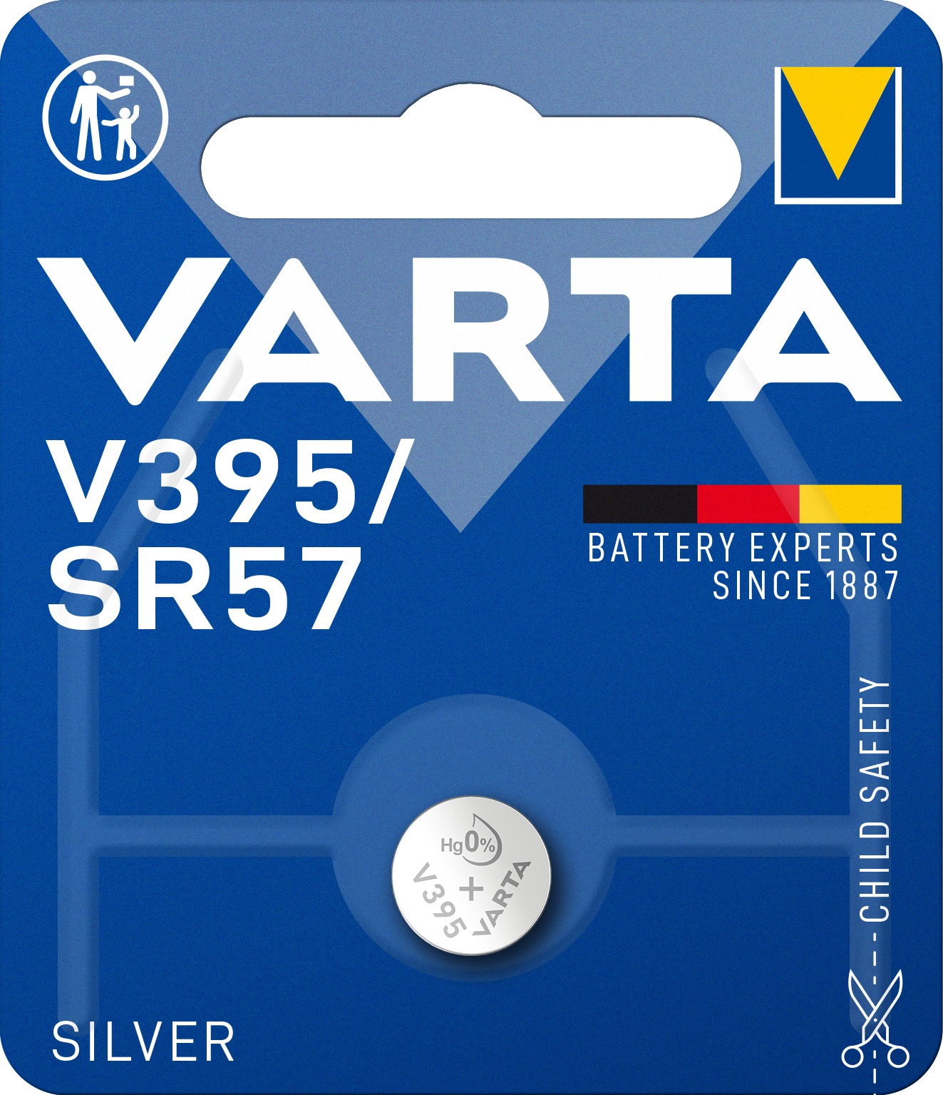 SILVER Coin V395/SR57, 1er Blister Batterie