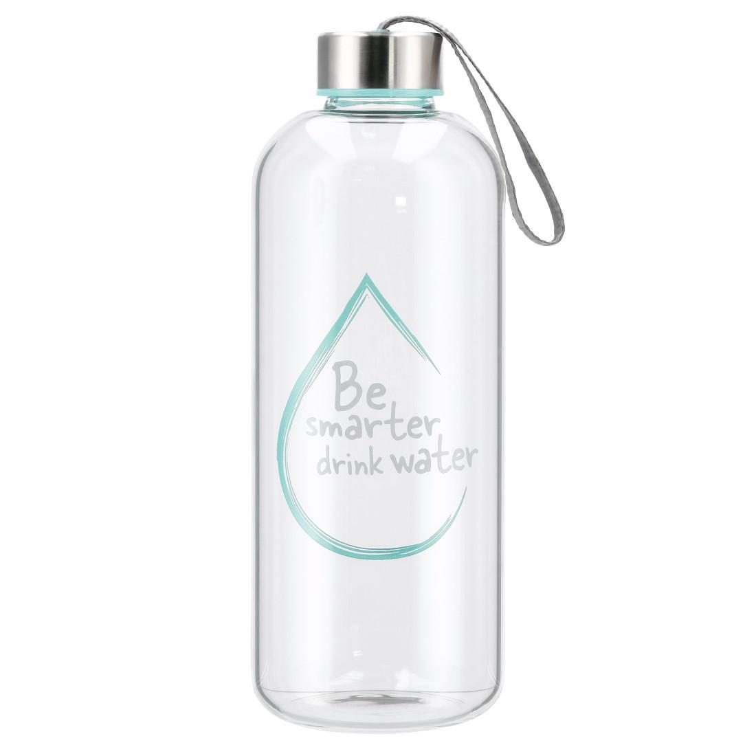 Glas-Trinkflasche "Water Power", 1 L, Türkis (00111471)