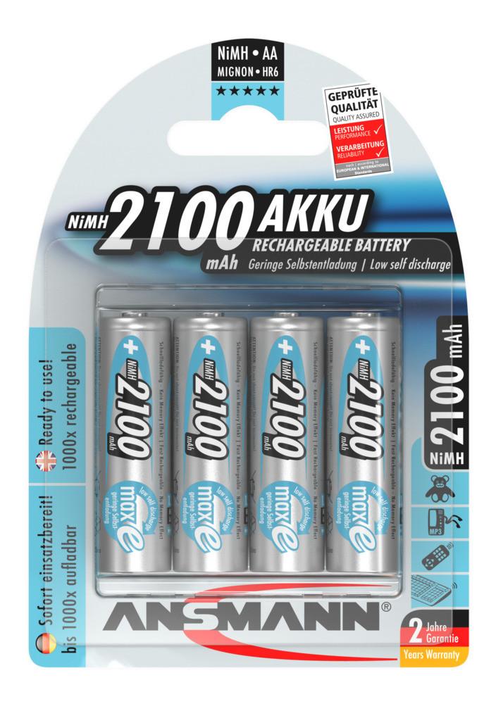 NiMH Akku Mignon AA 2100 mAh maxE 4er Blister Akku